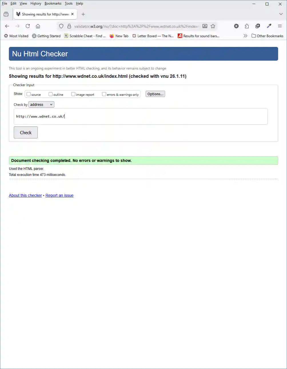 HTML Validation Report
